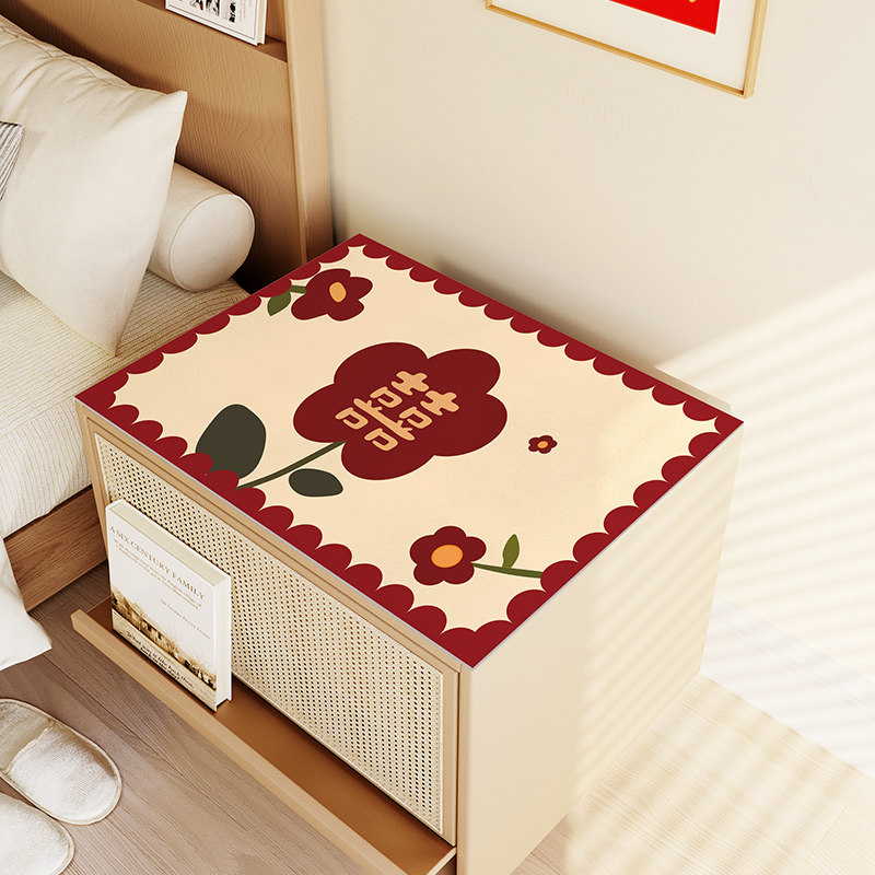 喜庆中式床头柜垫子盖布盖巾pvc皮革免洗可擦卧室桌垫桌布保护垫,淘宝优惠券,粉丝福利购,淘宝优惠卷