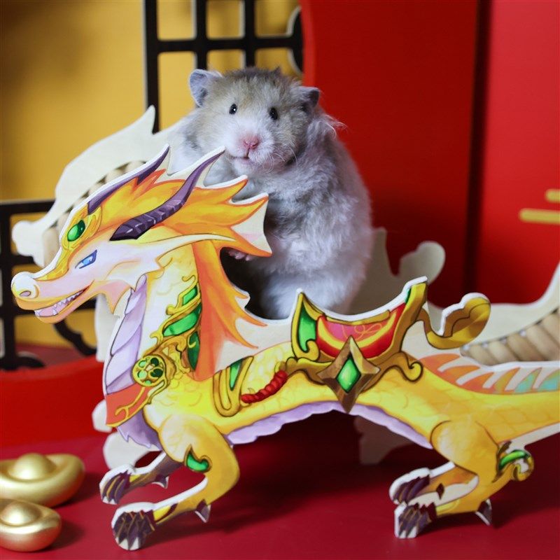 QIQIANWU七千五 龙华富贵仓鼠国风造景家具玩具龙年金丝熊灯笼,淘宝优惠券,粉丝福利购,淘宝优惠卷