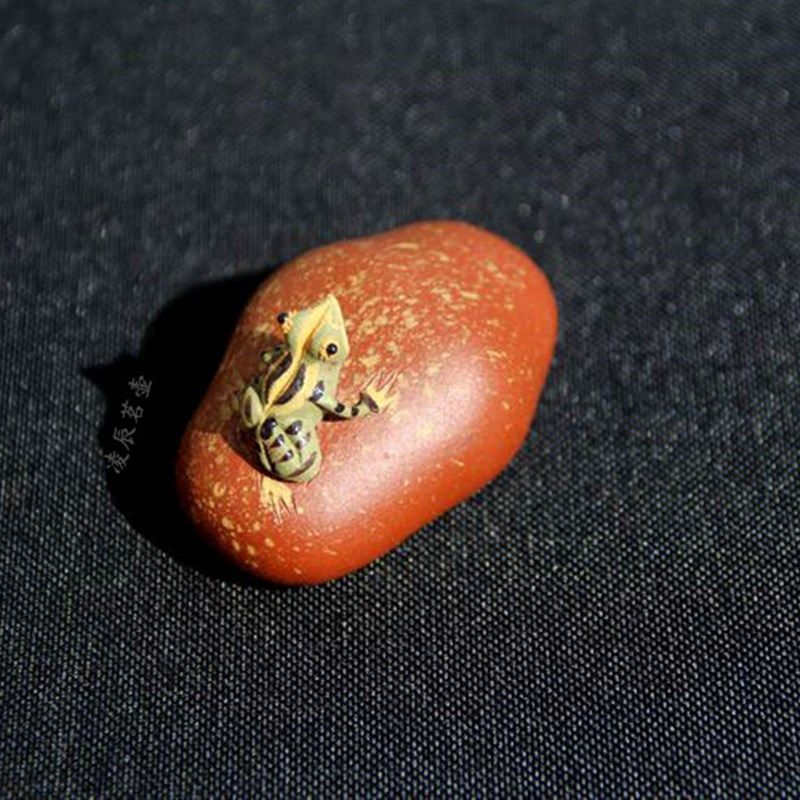 紫砂喷水茶宠红色石头青蛙个性创意茶玩工艺品茶道零配茶盘小摆件,淘宝优惠券,粉丝福利购,淘宝优惠卷
