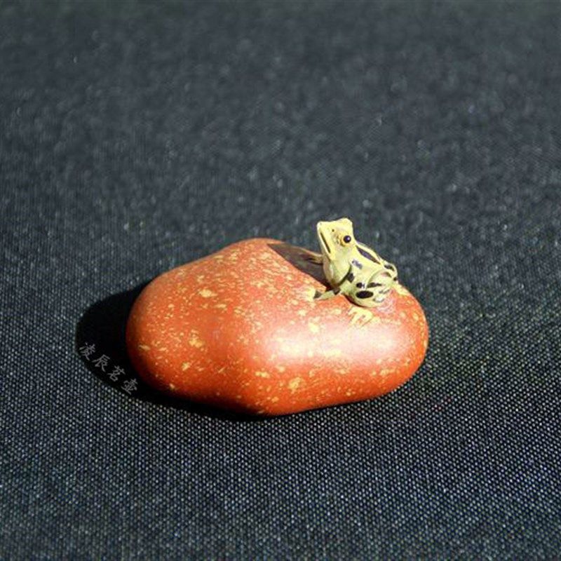 紫砂喷水茶宠红色石头青蛙个性创意茶玩工艺品茶道零配茶盘小摆件,淘宝优惠券,粉丝福利购,淘宝优惠卷
