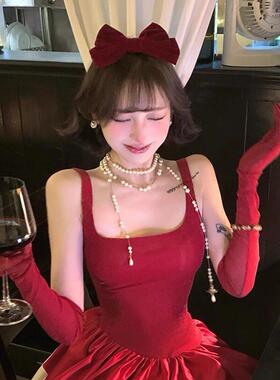 破碎珍珠项炼 炼 女2025新款长版不对称毛衣炼小众多层叠带颈炼