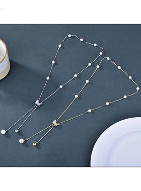 蝴蝶珍珠长款毛衣项炼女款2025新款配饰秋冬女生毛衣炼轻奢高级感