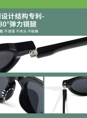 复古玳瑁圆框偏光防晒女款墨镜