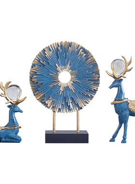 摆件家居饰品欧式客厅电视柜玄关酒柜装饰品简约创意北欧鹿工艺品