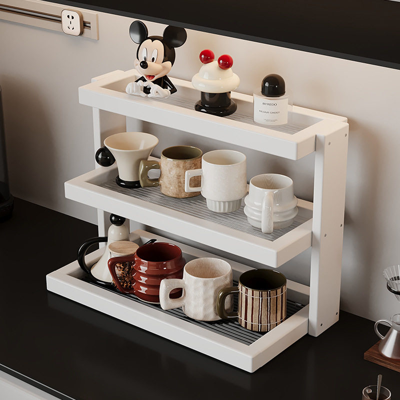 Desktop storage rack for tea cups and tea sets