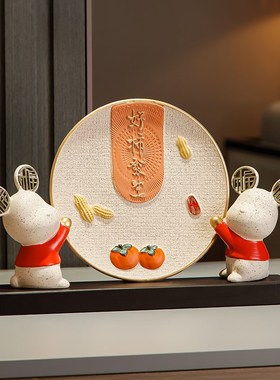 玄关装饰寓意好的盘子摆件客厅电视酒柜摆设搬家礼物乔迁新居礼品