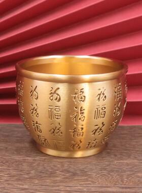 真全黄铜聚财饭缸带盖聚财，大白富钢铜碗，聚财碗，铜福缸聚财