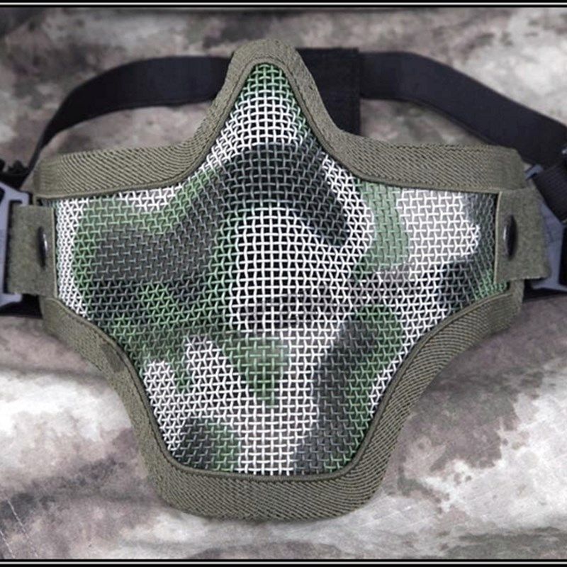 CM01酋长防护游戏装备半脸钢丝网面具野战面罩骷髅护齿防护面具,淘宝优惠券,粉丝福利购,淘宝优惠卷