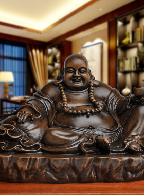 家居保平安大肚弥勒佛笑佛尼勒佛菩萨像摆件家用供奉桌面摆设大号