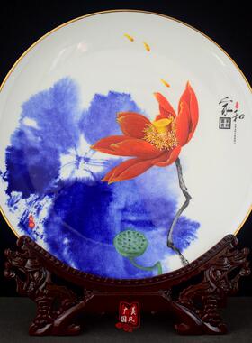 多子多福百子图陶瓷摆件景德镇粉彩仿古瓷盘中式家居装饰中国风