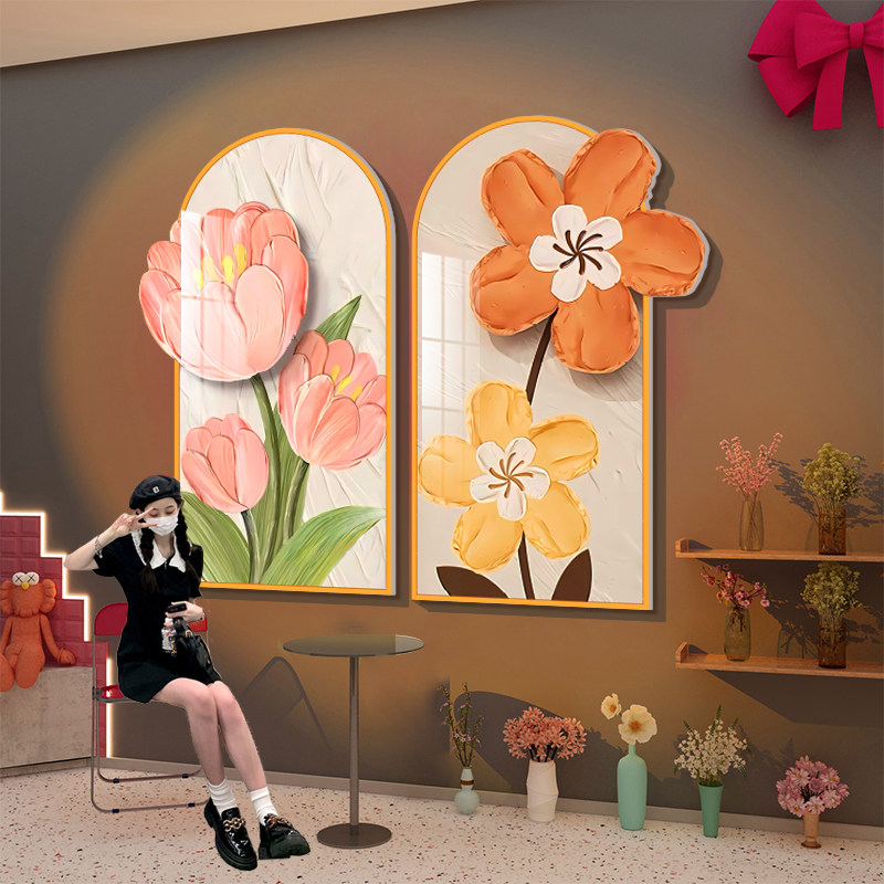 网红打卡背景拍照区布置鲜花店墙面软装饰品门头口吸引人贴纸壁画,淘宝优惠券,粉丝福利购,淘宝优惠卷