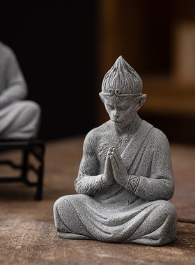 新中式创意孙悟空齐天大圣斗战胜佛生肖猴子摆件茶桌鱼缸造景装饰