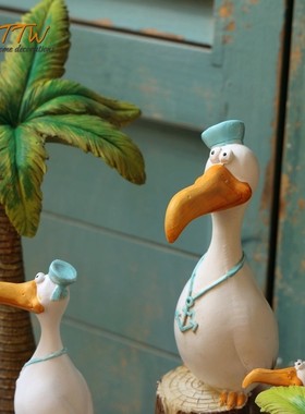 童话创意阳光沙滩椰树海鸥家居装饰摆件幼儿园儿童房花园造景饰品