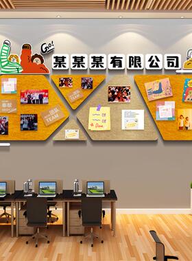 毛毡墙贴办公室氛围布置装饰公司文化墙员工风采展示照片墙背景板