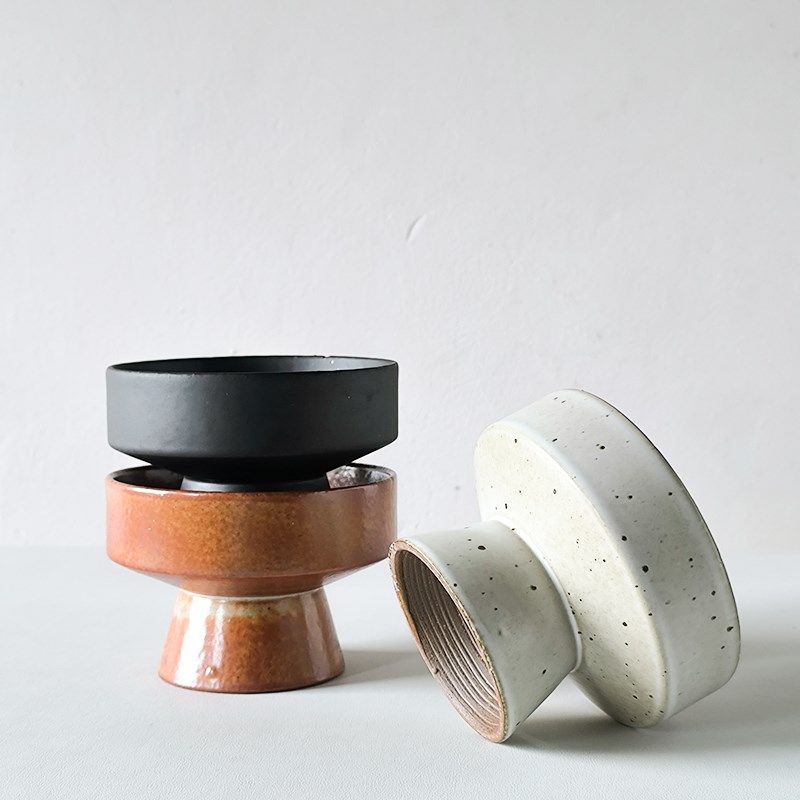 【特色高级料理餐具】直口高脚碗餐厅复古5英寸高足干果盘点心碗,淘宝优惠券,粉丝福利购,淘宝优惠卷