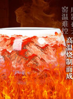 景德镇陶瓷器客厅玄关聚宝盆养鱼缸水培花盆开业礼品公司招财摆件