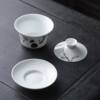 White porcelain hand-painted panda playing with bamboo Sancai bowl teahouse literati ceramic kung fu tea bowl Sichuan and Sichuan culture tea set