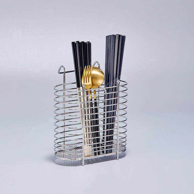 Stainless steel chopstick cage household kitchen chopstick storage box chopstick barrel wall-mounted chopstick rack drain chopstick basket cage