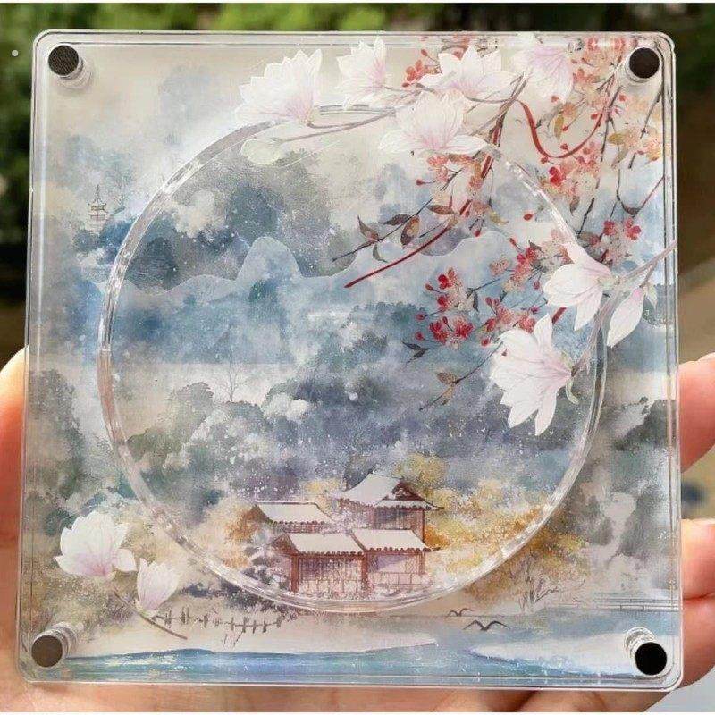 谷美春来时雪景吧唧砖亚克力吧唧展示框精美ins风,淘宝优惠券,粉丝福利购,淘宝优惠卷