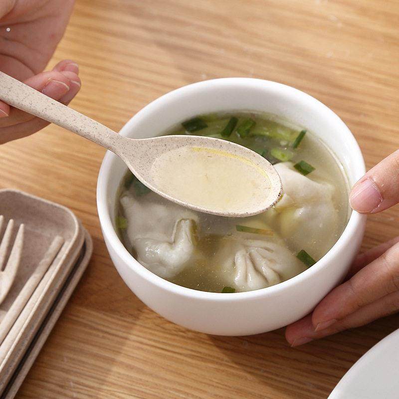 小麦秸秆勺筷叉三件套学生成人旅行餐具带盒子便携礼品餐具筷勺叉,淘宝优惠券,粉丝福利购,淘宝优惠卷