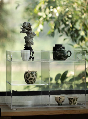 宜室茶话亚克力置物架茶棚茶具茶杯收纳架透明有机玻璃展示架杯架