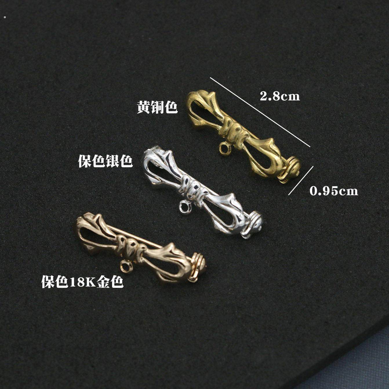带孔黄铜蝴蝶结胸针diy服饰胸针手作配件扣针安全锁头蝴蝶结别针,淘宝优惠券,粉丝福利购,淘宝优惠卷