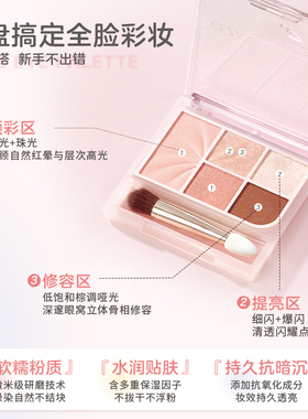 保税区日本Cezanne倩丽/倩诗丽五色眼影多功能盘腮红高光面部彩妆