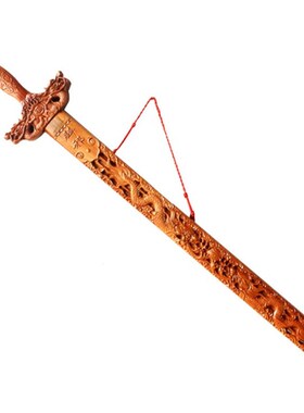 正宗肥城桃木剑挂件客厅卧室家居摆件小号随身佩戴工艺品