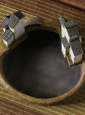 雨打青砖脆,墨洒江南巷!新年书房装饰摆件茶几茶洗鱼缸