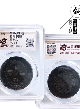 桌面摆件民国时期华夏评级四川五十文美品历代文玩古董收藏包老钱