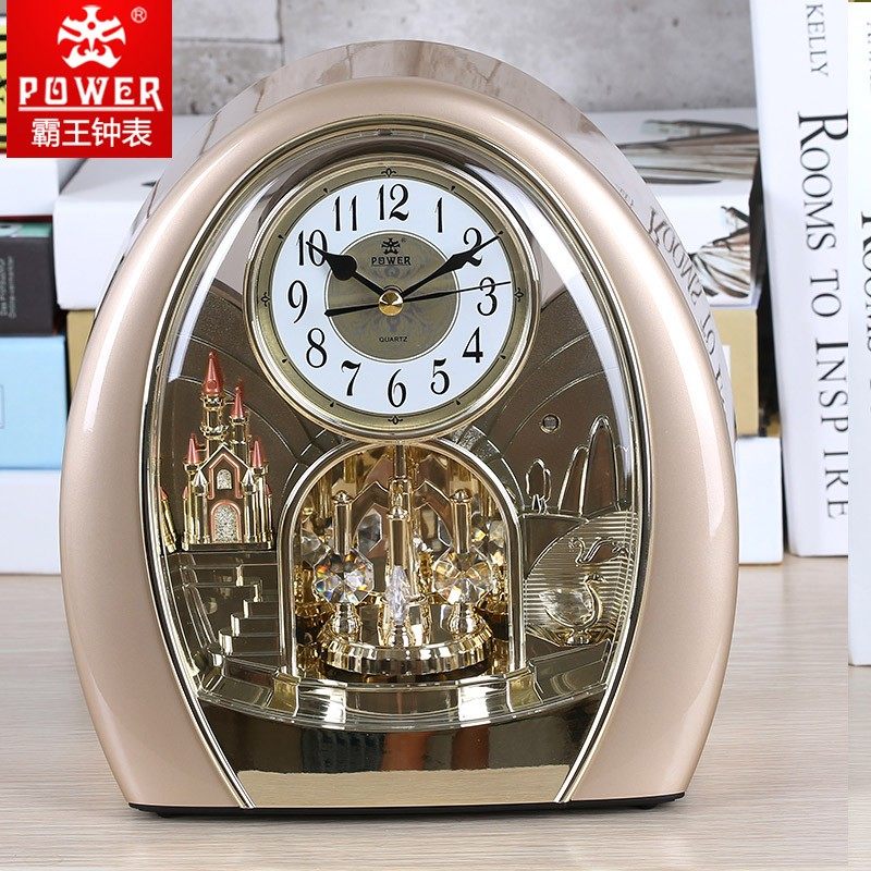 霸王钟表欧式台钟客厅台式家用时尚创意音乐复古座钟书房静音摆钟,淘宝优惠券,粉丝福利购,淘宝优惠卷