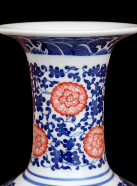 景德镇陶瓷器仿古青花瓷花瓶客厅摆件家居酒柜博古架装饰品摆设