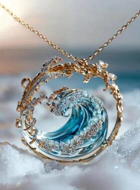 热卖浪花项链套装｜轻奢海浪造型