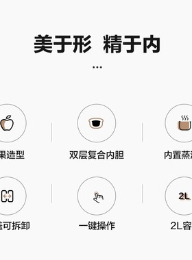 格力电饭煲家用2L升迷你苹果煲汤