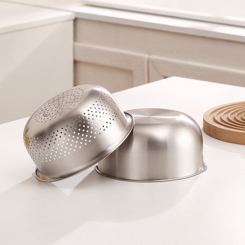 双层沥水篮套装304不锈钢高档厨房洗菜水果篮特厚果盆打蛋揉面盆,淘宝优惠券,粉丝福利购,淘宝优惠卷
