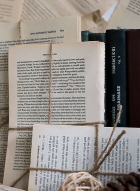 JK慕空间 复古文艺外文英文麻绳捆绑书落书捆书房摆件拍摄道具