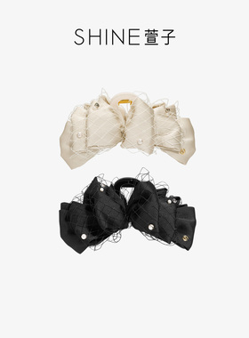 【官方正品】SHINE萱子饰品千金茶会系列复古网纱抓夹蝴蝶结发夹