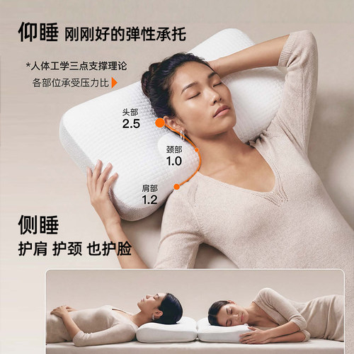 KINGCO/京彩家居PE分区枕头柔软支撑睡眠成人护颈枕深睡枕可水洗 - 图2