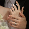 IDO Forever silver ring cultured diamond ring couple model
