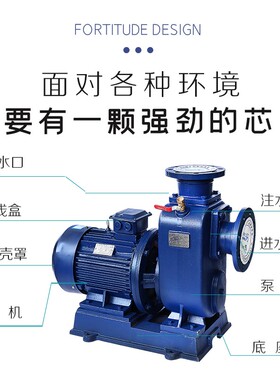 济亨BZ自吸泵卧式管道离心泵380v大流量高扬程抽水泵三相循环灌溉