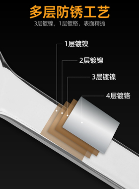 开口扳手双头8一10呆扳手开口叉子14-17小死口19超薄扳手工具套装