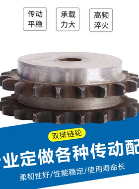 4分08B双排链轮10/12/13/14-40齿配双排链条