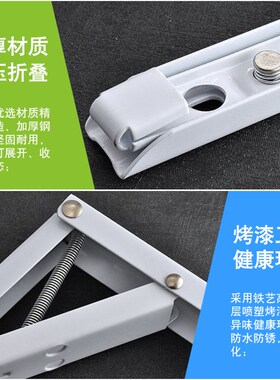 不锈钢活动折叠弹簧三角支架搁板支花盆层板置物架 隔板九比支架