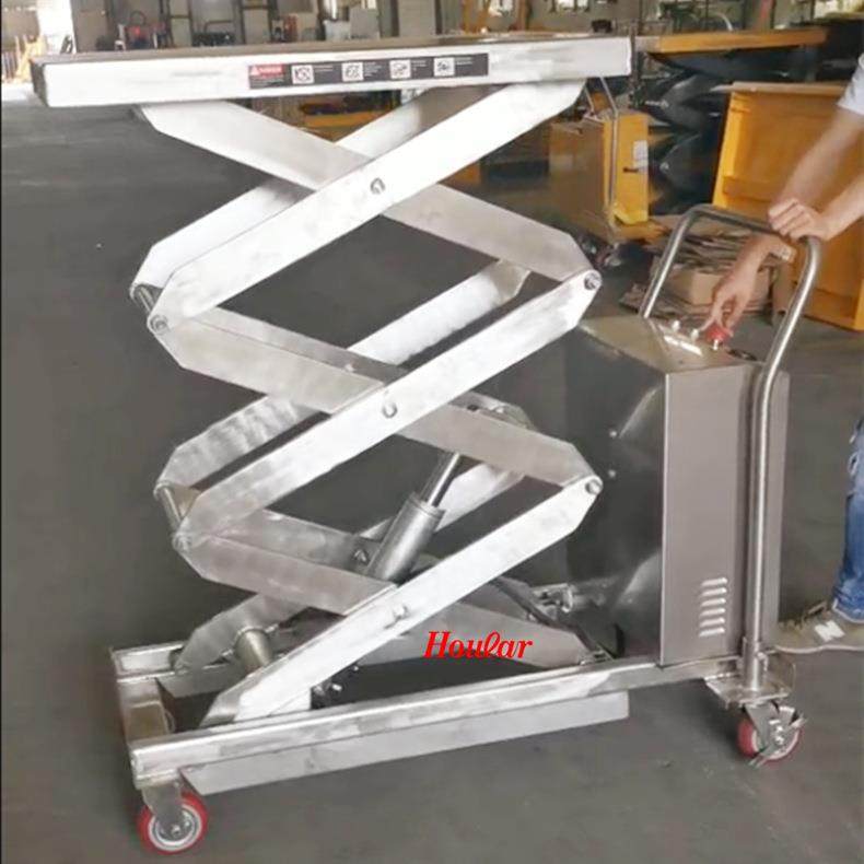 304不锈钢电动升降平台1吨升降机SUS剪叉式液压升降平台食品工厂,淘宝优惠券,粉丝福利购,淘宝优惠卷