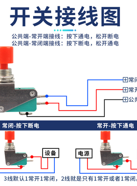 【10只】微动开关DS438-448红色/绿色自复位点动按钮开关开孔12mm