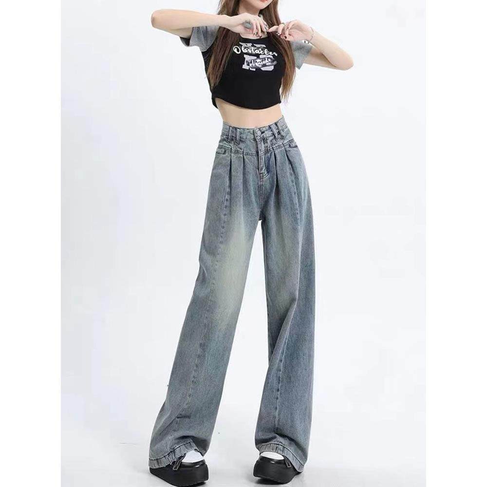 胖mm大码牛仔裤女高季设计感腰宽RYS松显夏瘦直裤梨形身筒材阔腿,淘宝优惠券,粉丝福利购,淘宝优惠卷