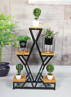 北欧铁艺花架移动落地隔断方管置物架 阳台办公室家用咖啡店