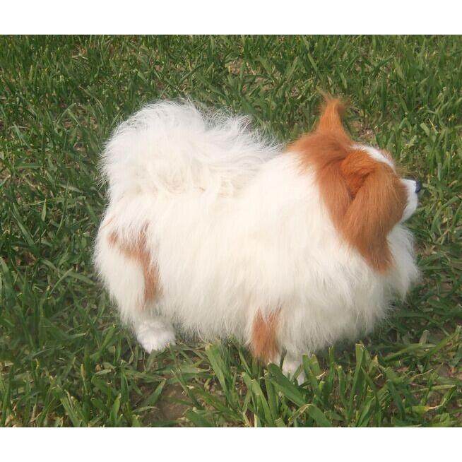 厂家现货仿真狗家居摆件创意桌面装饰品 蝴蝶犬模型 博美犬,淘宝优惠券,粉丝福利购,淘宝优惠卷