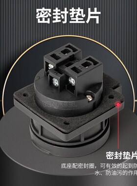 瑞士标准IP55防水插座16A黑色三孔Type-J