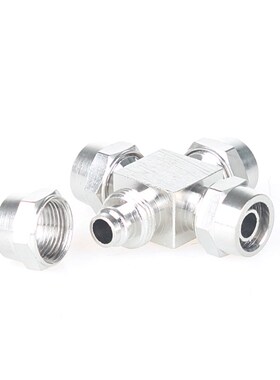 PU管尼龙管气管快拧接头十字四通4mm6mm8mm10mm12mm螺帽锁母式
